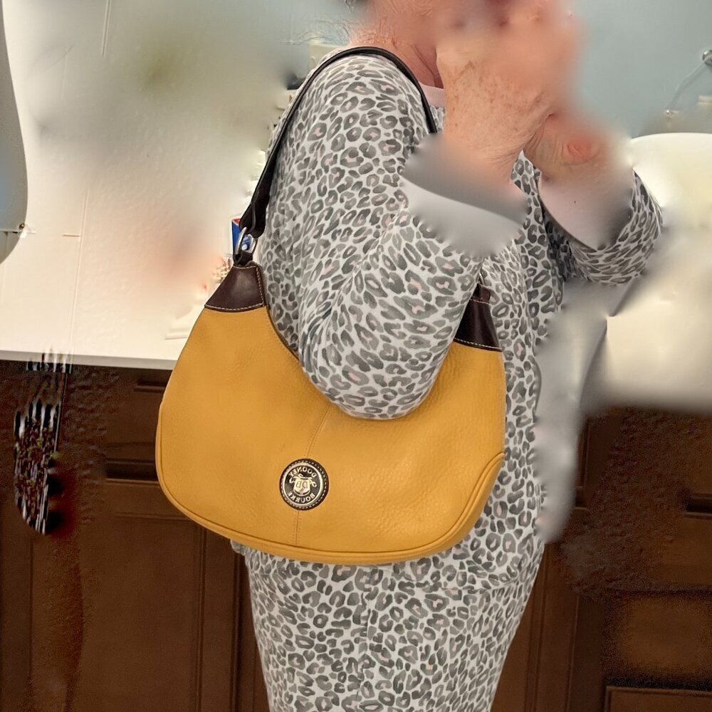 Dooney & Bourke Hobo Shoulder Handbag Pebbled All-Weather Leather Yellow Mustard - Picture 15 of 16